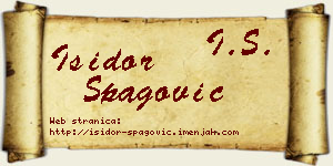 Isidor Špagović vizit kartica